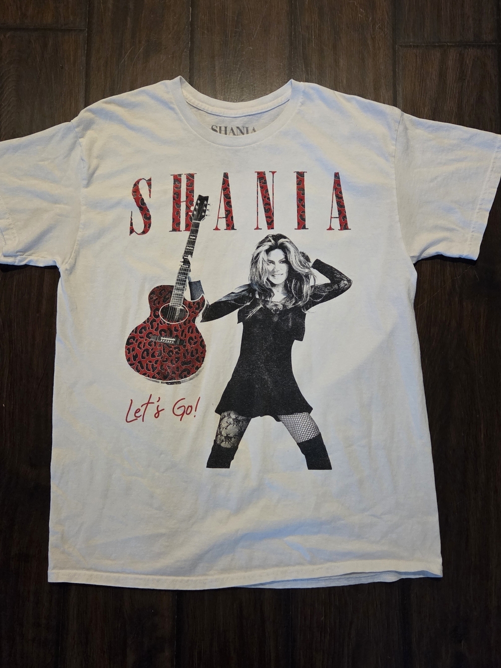 Shania Twain 'Let's Go!' Graphic Short Sleeve Oversized Tee - White